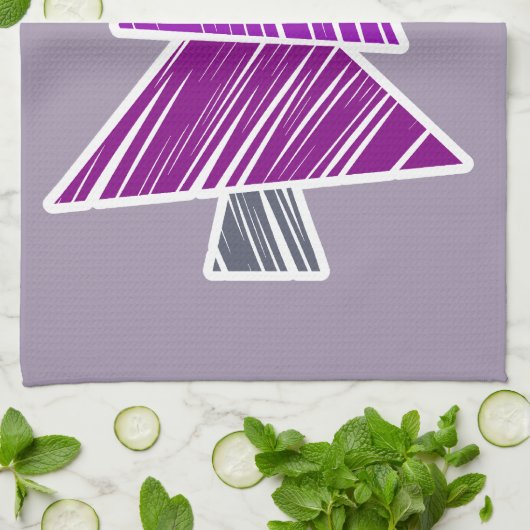 Serviette de sapin de Noël mauve (Plié)