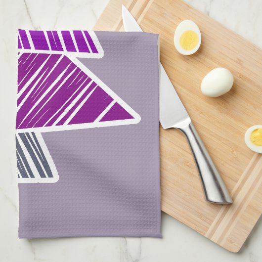 Serviette de sapin de Noël mauve (Quart Plié)