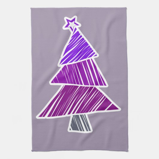 Serviette de sapin de Noël mauve (Vertical)