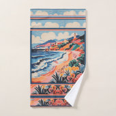 Serviette de scène de plage tropicale (Serviette à main)