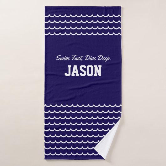 Serviette de sport de natation – Nager vite, plong (Serviette de bain)