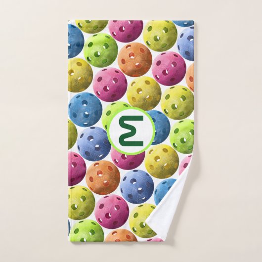 Serviette de sueur de Pickleball de monogramme (Serviette à main)