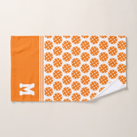 Serviette de sueur Monogram Orange Pickleball (Serviette à main)