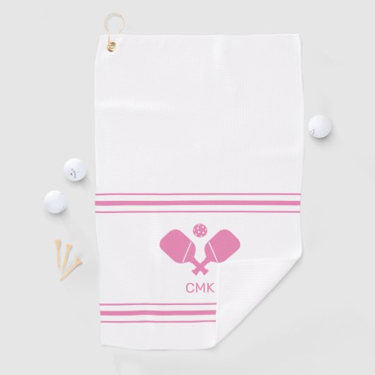 Serviette de sueur Monogramme rose rose blanc (En situation)