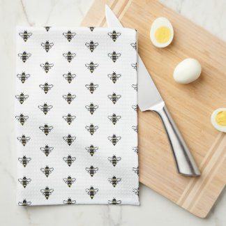 Serviette de thé à bulle noire et jaune