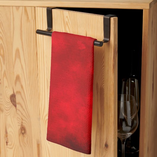 Serviette de thé à effet nuage rouge (Pliage en tiers)