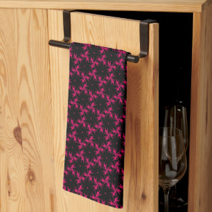 Serviette de thé à grappe rose et noire