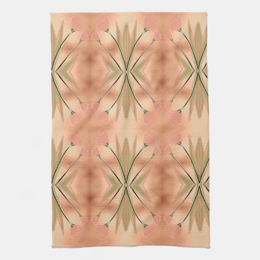 Serviette de thé à impression de tulipe en rose co (Vertical)