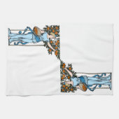 Serviette de thé à la cueillette d'oranges par un  (Horizontal)