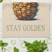 Serviette de thé à l'ananas "Stay Golden" (Plié)