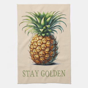 Serviette de thé à l'ananas "Stay Golden"
