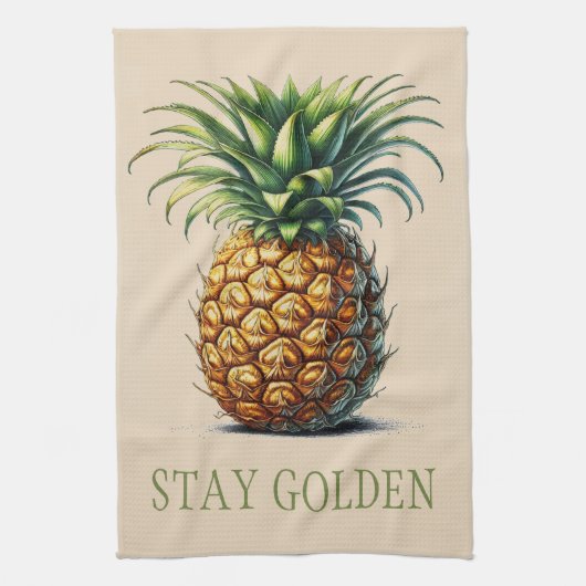 Serviette de thé à l'ananas "Stay Golden" (Vertical)