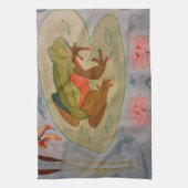 Serviette de thé à l'étang d'été Grenouille (Vertical)
