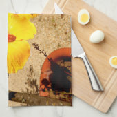 Serviette de thé à l'Hibiscus jaune (Quart Plié)