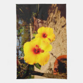 Serviette de thé à l'Hibiscus jaune (Vertical)