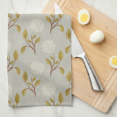 Serviette de thé à l'hydrangée florale gris (Quart Plié)