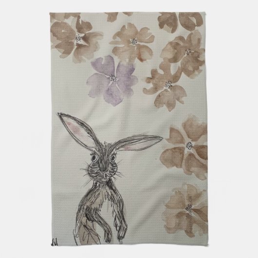 Serviette de thé à lièvre (Vertical)