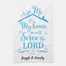 Serviette de thé à signature personnalisée Josué 2