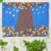 Serviette de thé Abstraite en arbre coloré (Plié)
