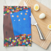 Serviette de thé Abstraite en arbre coloré (Quart Plié)