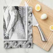 Serviette de thé affectueuse d'art de chat de (Quart Plié)