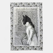 Serviette de thé affectueuse d'art de chat de (Vertical)