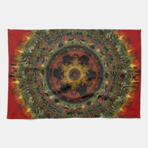 Serviette de thé africaine de cuisine de mandala