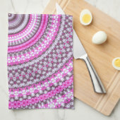 Serviette de thé assez rose mignonne de cuisine de (Quart Plié)