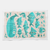 Serviette de thé au poisson côtier (Horizontal)
