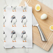 Serviette de thé au Puffin (Quart Plié)