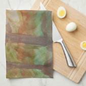 Serviette de thé aux arbres du coucher de soleil (Quart Plié)