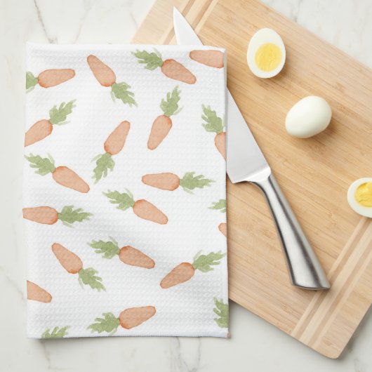 Serviette de thé aux carottes de Pâques (Quart Plié)