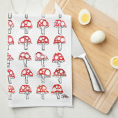 Serviette de thé aux champignons deux (Quart Plié)