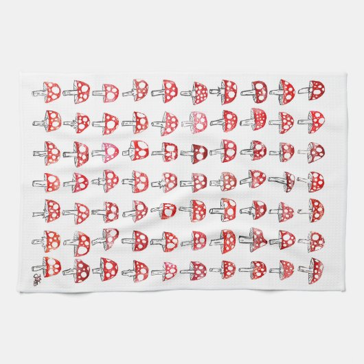 Serviette de thé aux champignons deux (Horizontal)