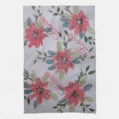 Serviette de thé aux fleurs de corail (Vertical)