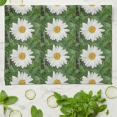 Serviette de thé aux marguerites blanches (Plié)