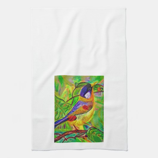 Serviette de thé aux oiseaux de Leslie (Vertical)