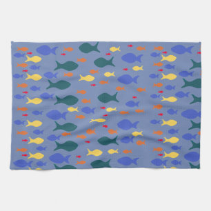 Serviette de thé aux poissons