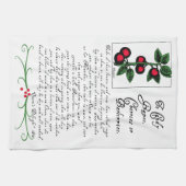 Serviette de thé avec la recette et l'illustration (Horizontal)