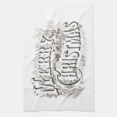 SERVIETTE DE THÉ AVEC VINTAGE "JOYEUX NOËL" (Vertical)