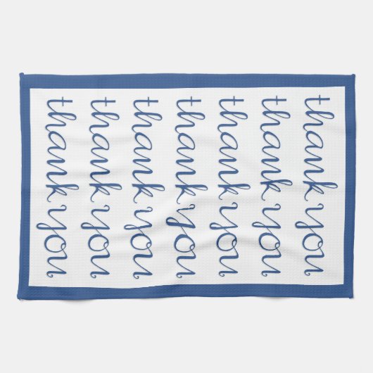 Serviette de thé bleu Merci (Horizontal)