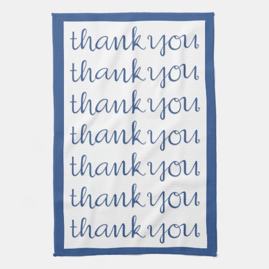 Serviette de thé bleu Merci (Vertical)