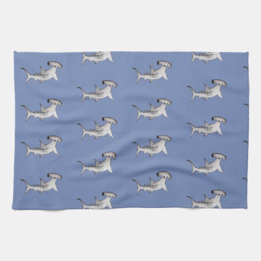 Serviette de thé bleu requin (Horizontal)