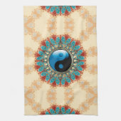 Serviette de thé bleue de fleur d'âge de YinYang (Vertical)