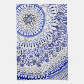 Serviette de thé bleue de mandala (Vertical)