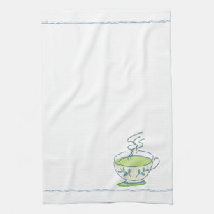 Serviette de thé bleue de tasse de thé