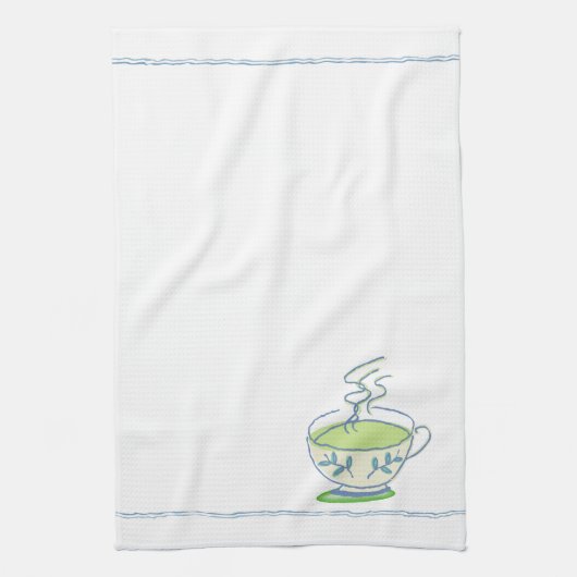 Serviette de thé bleue de tasse de thé (Vertical)
