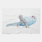 Serviette de thé bleue tropicale de perroquet (Horizontal)