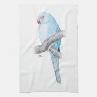 Serviette de thé bleue tropicale de perroquet