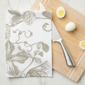 Serviette de thé botanique de vigne fleurissante (Quart Plié)